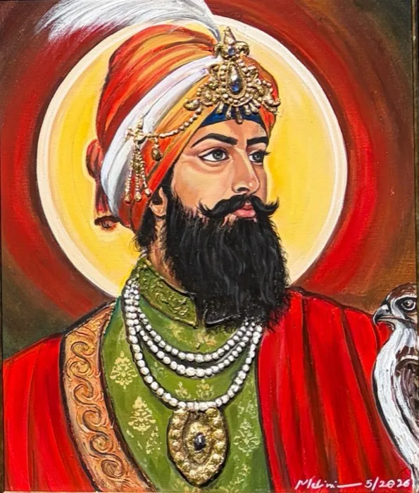 Guru Gobind Singh Ji — 20 × 24 in · Acrylic & Oil on Canvas — original painting by Malini Bedi, Toronto