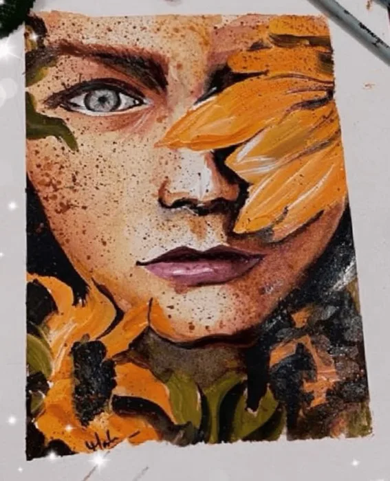 Mask of Emotions — 10 × 15 in · Watercolour on Paper — original painting by Malini Bedi, Toronto